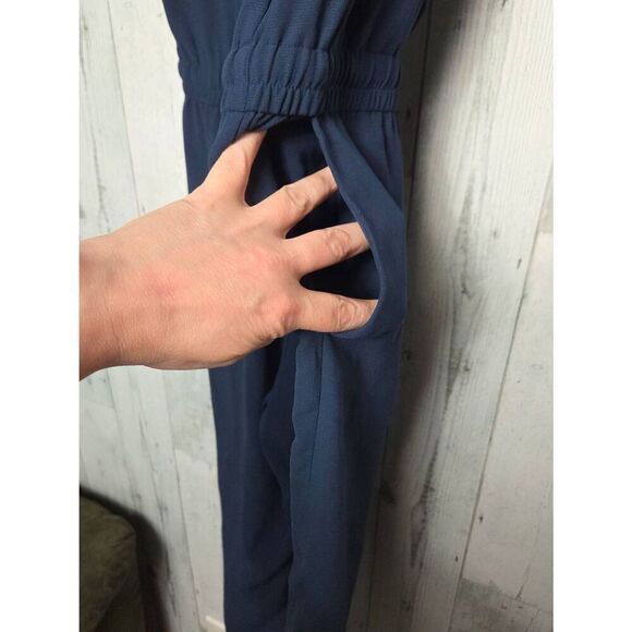 Cabi Drawstring Jogger Sleeveless Jumpsuit French Navy Sz. M - Picture 6 of 8